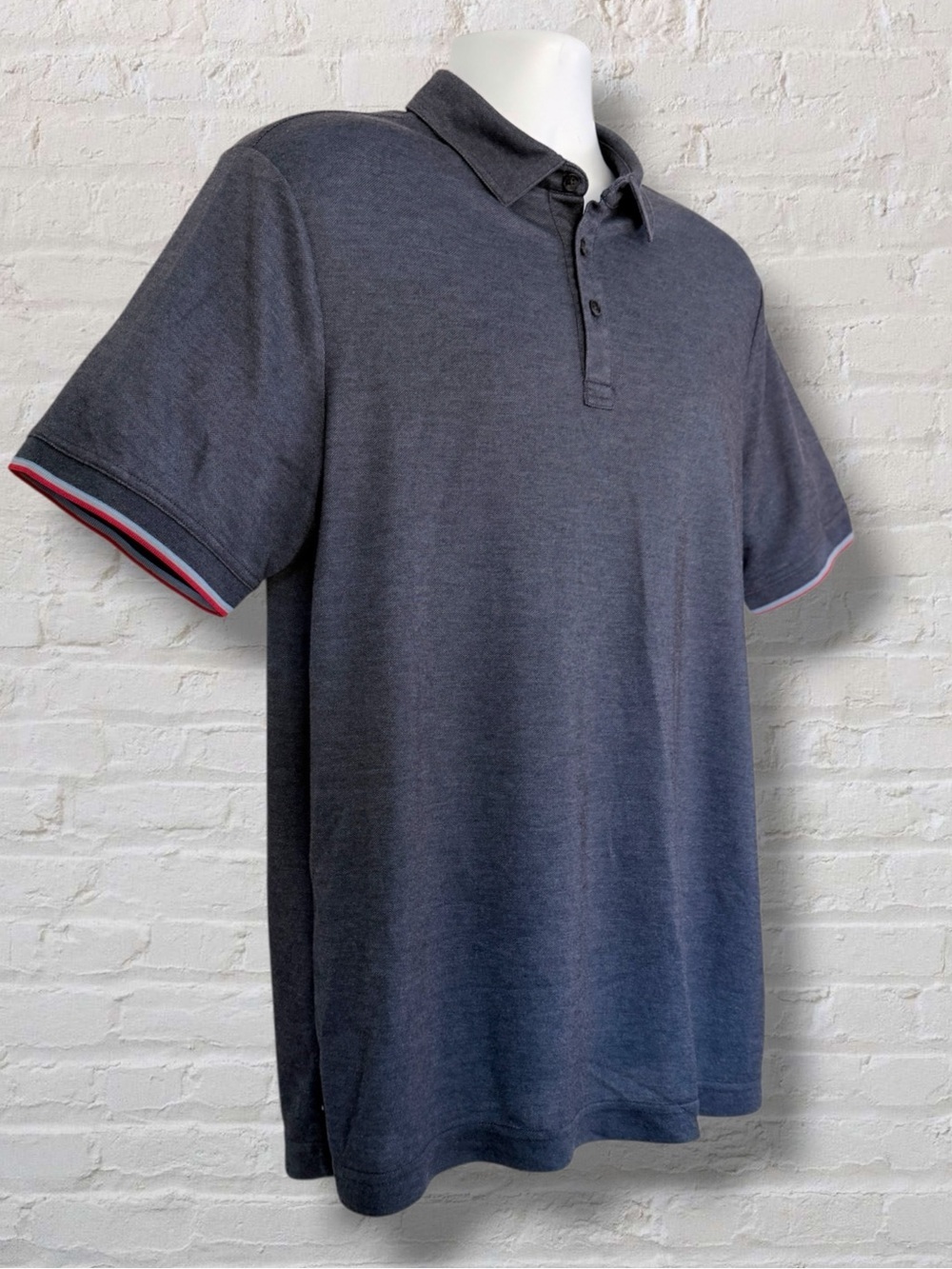 Travis Mathew Minimalist Polo — Charcoal Blue, Patriotic Trim, Size Large - Picture 5 of 12